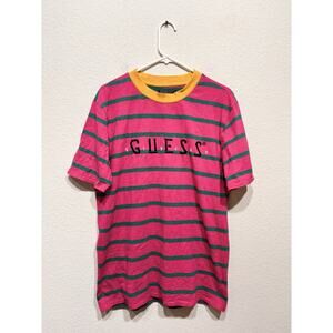 Guess J x Balvin Vibras Collab Striped T-Shirt Men's Size Small Oversized